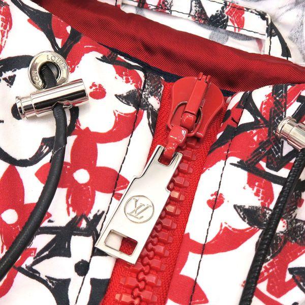良品 LOUISVUITTON ヴィトン ダミエ フーデッド トレンチコート 赤
