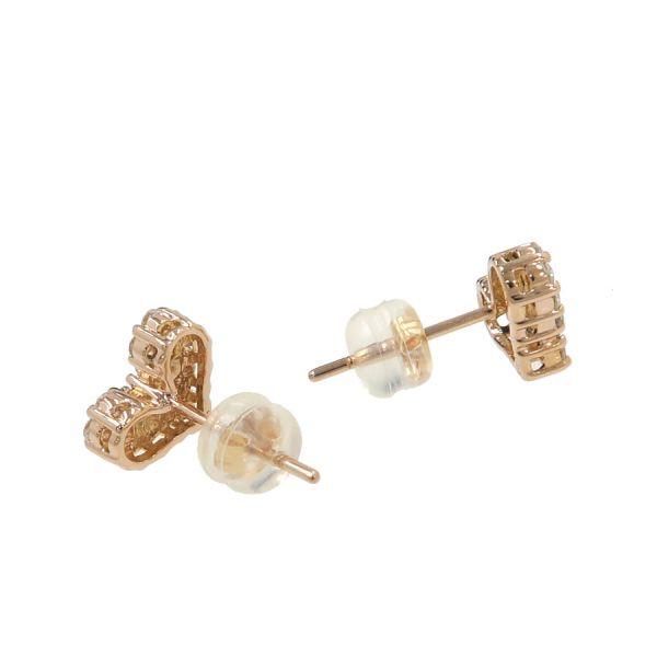 ノンブランド宝石 K18PGダイヤピアス/ハート  Aランク.の画像