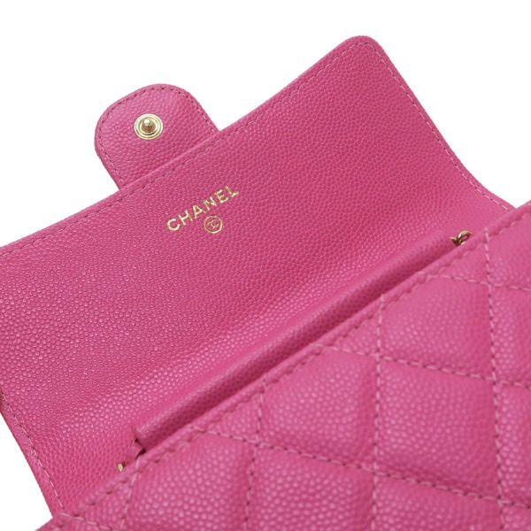 シャネル キャビアマトラッセ･チェーンウォレット/コンパクト  【Aランク】【中古】 CHANEL（シャネル） キャビアマトラッセ・チェーンウォレット