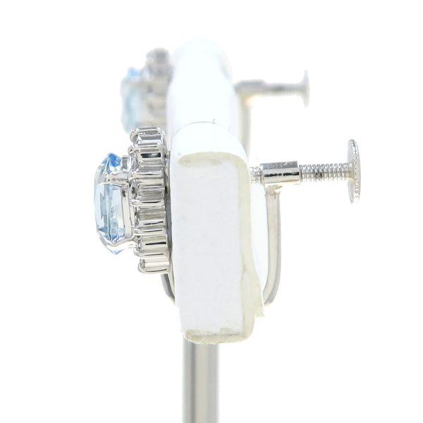 Pt900アクアマリンダイヤイヤリング  Aランク.の画像