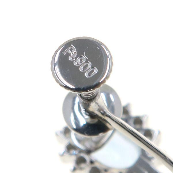 Pt900アクアマリンダイヤイヤリング  Aランク.の画像