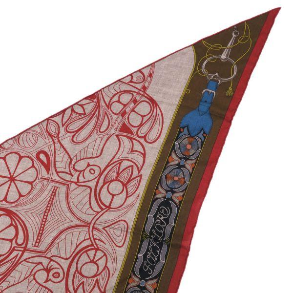 HERMES エルメス トライアングルカレジェアン・カシミヤシルク Bランク  