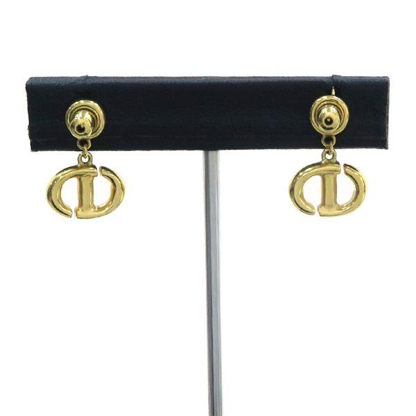 【美品】クリスチャンディオール DIOR CD NAVY ピアス ゴールド箱付き Christian Dior（クリスチャン・ディオール） CD Navy ピアス Aランク