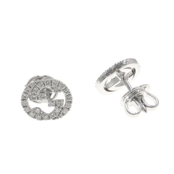 GUCCI（グッチ） インターロッキングスタッズダイヤピアス Aランク