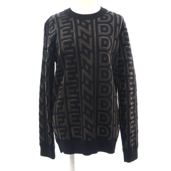 【極美品】 フェンディ × マークジェイコブス 総柄 クルーネック ニット FENDI（フェンディ） マークジェイコブス ニットトップス Bランク