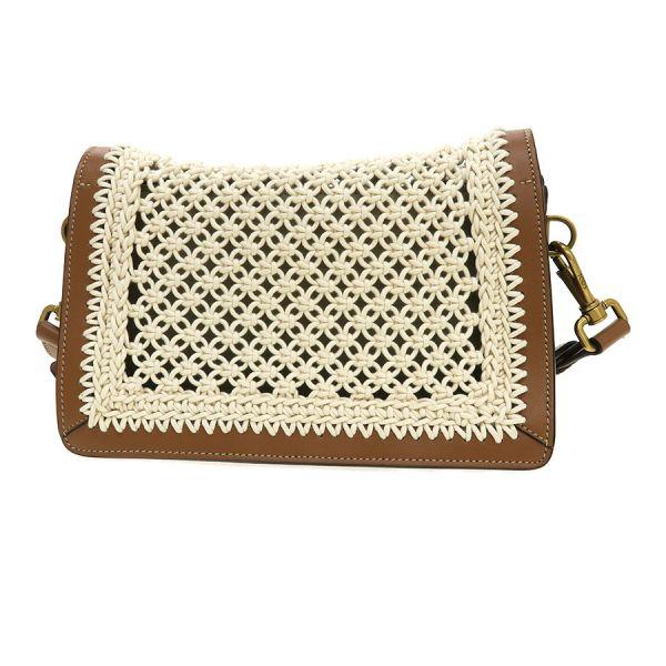 トッズ Tタイムレス･ショルダー/マクラメレース(別ロングストラップ付き)  【Aランク】【中古】 TOD'S（トッズ） Tタイムレス・ショルダー/マクラメレース(別ロング
