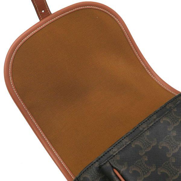 CELINE セリーヌミディアム フォルコトリオンフキャンバス ＆ カーフスキン CELINE ファルコ ミディアム バッグ トリオンフキャンバス タン