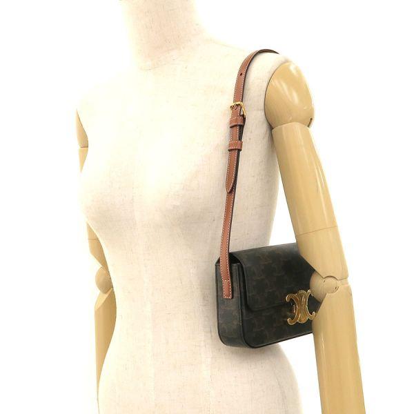 セリーヌ ショルダーバッグ クロード/トリオンフキャンバス＆カーフスキン  194142CUZ.04LU【Aランク】【中古】 セリーヌ クロード ホワイト 194142CUZ 01BC トリオンフキャンバス