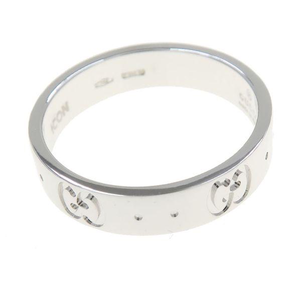 【美品】GUCCI指輪　ICON 　サイズ10 GUCCI（グッチ） アイコン ダイヤモンド リング 指輪 10.5号 18金 K18