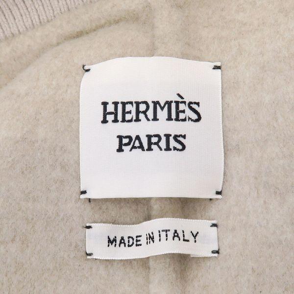 希少☆HERMES ロングコート ノーカラー バイカラー フランス製 34