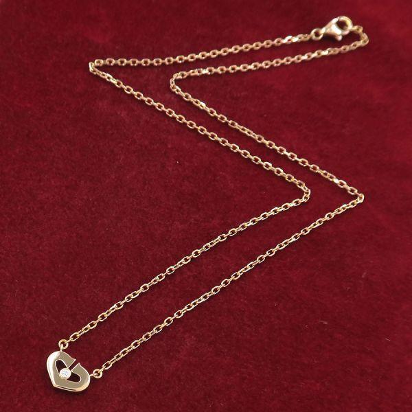 Cartier（カルティエ） Cハートネックレス/1Pダイヤ Aランク. : 質屋さ