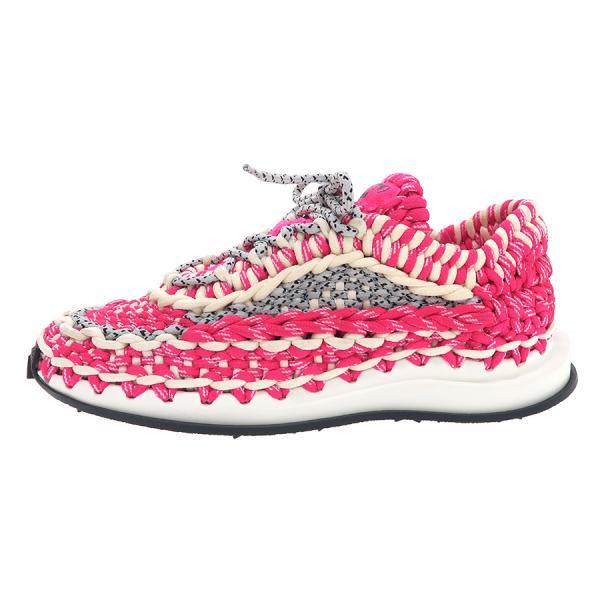VALENTINO ピンク 編み込みスニーカー