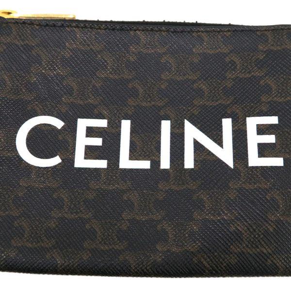 【美品】CELINEプリント入りトリンオフキャンバス パース CELINE（セリーヌ） コインパース/CELINEプリント入リトリオンフ