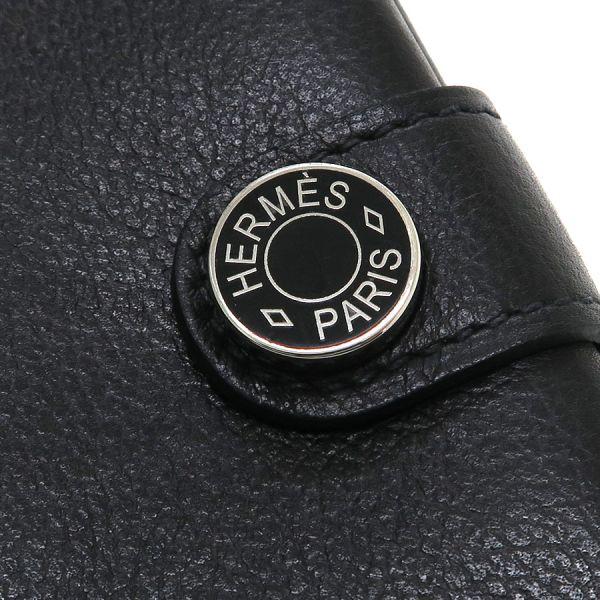 HERMES エルメス RMSカードケース 黒 エヴァーグレイン シルバー金具 B 