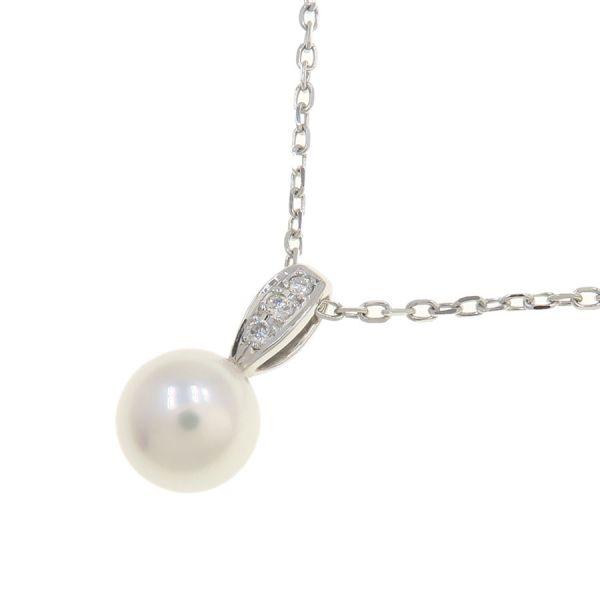 ミキモト あこや ダイヤ ネックレス MIKIMOTO（ミキモト） パールダイヤネックレス/アコヤ Aランク. : 質屋