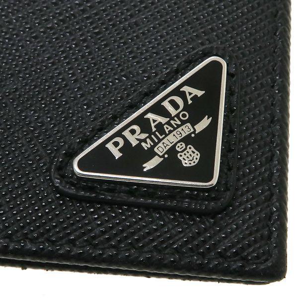 極美品 プラダ マネークリップ サフィアーノレザー 黒 メンズ PRADA
