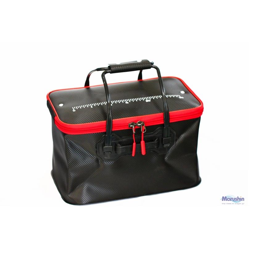 マルシン漁具(DRAGON) EVAフタ付バッカン ブラック 40cm : 釣具の三平
