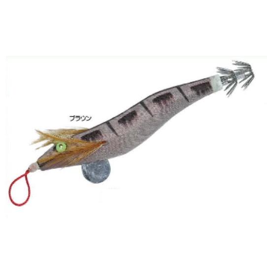 マルシン漁具(DRAGON) 漁師伝承 烏賊餌木(桐製) ブラウン 3号 : 釣具の