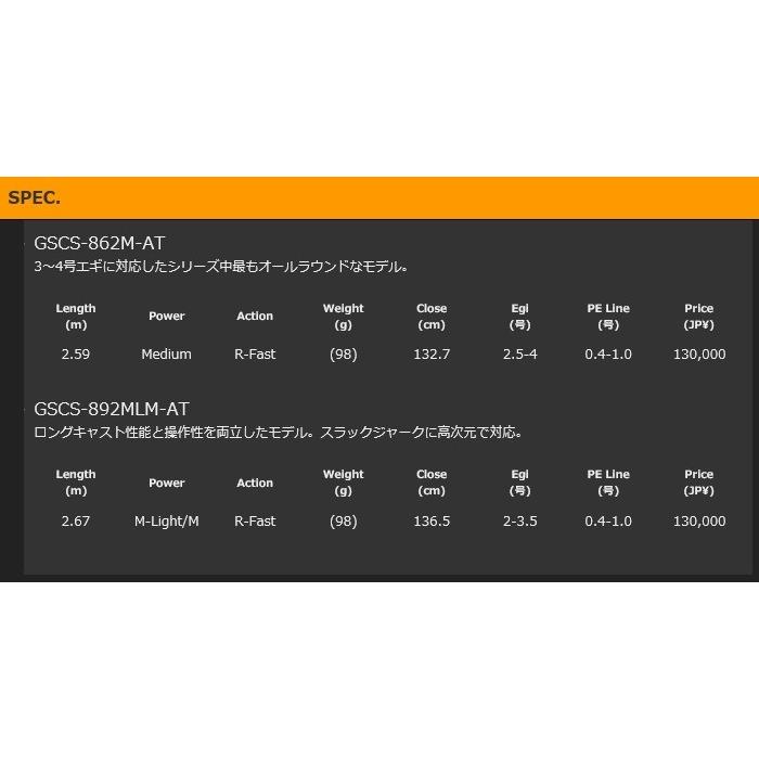 【公式】 オリムピック（OLYMPIC） エギングロッド　17 SUPERCALAMARETTI-AT《SPINNING MODEL》 GSCS-892MLM-AT　　【竿】（olym-eg） 【PE1715208020】(61901円)