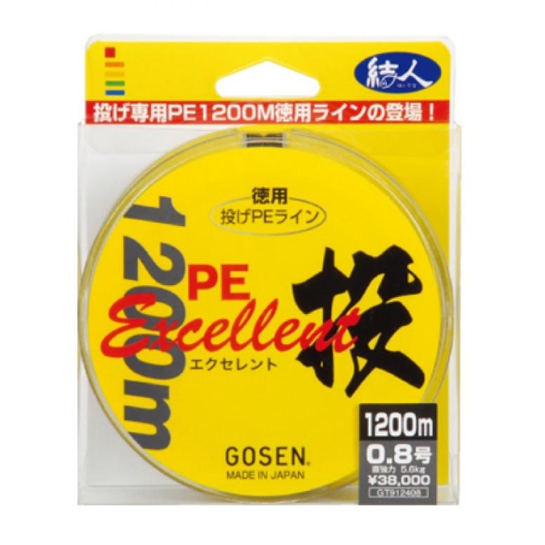 【40％OFF】ゴーセン(GOSEN)　ＰＥライン　PE エクセレント投げ　GT9124 1200m(4色分け）　(号数 1)  (投）