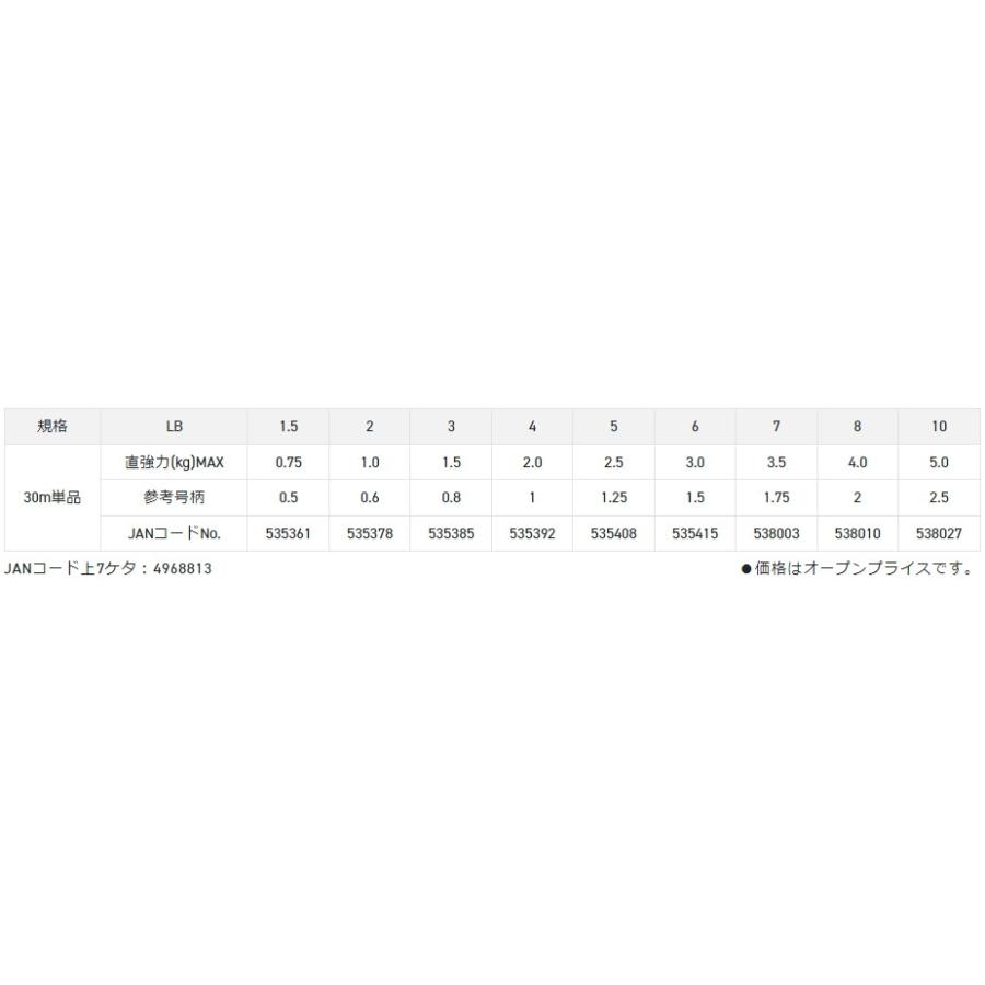 サンライン(SUNLINE) フロロカーボンライン ソルティメイト スモールゲームリーダーFCII 30m単 1.5LB 0.5号｜sanpei-yh｜03