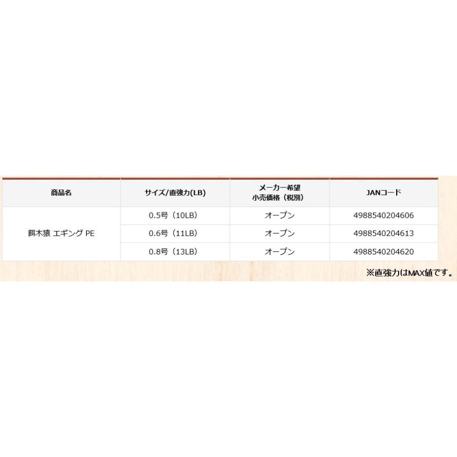 林釣漁具製作所(HAYASHI) 餌木猿 エギングPE 200m巻 0.8号 （egizaru