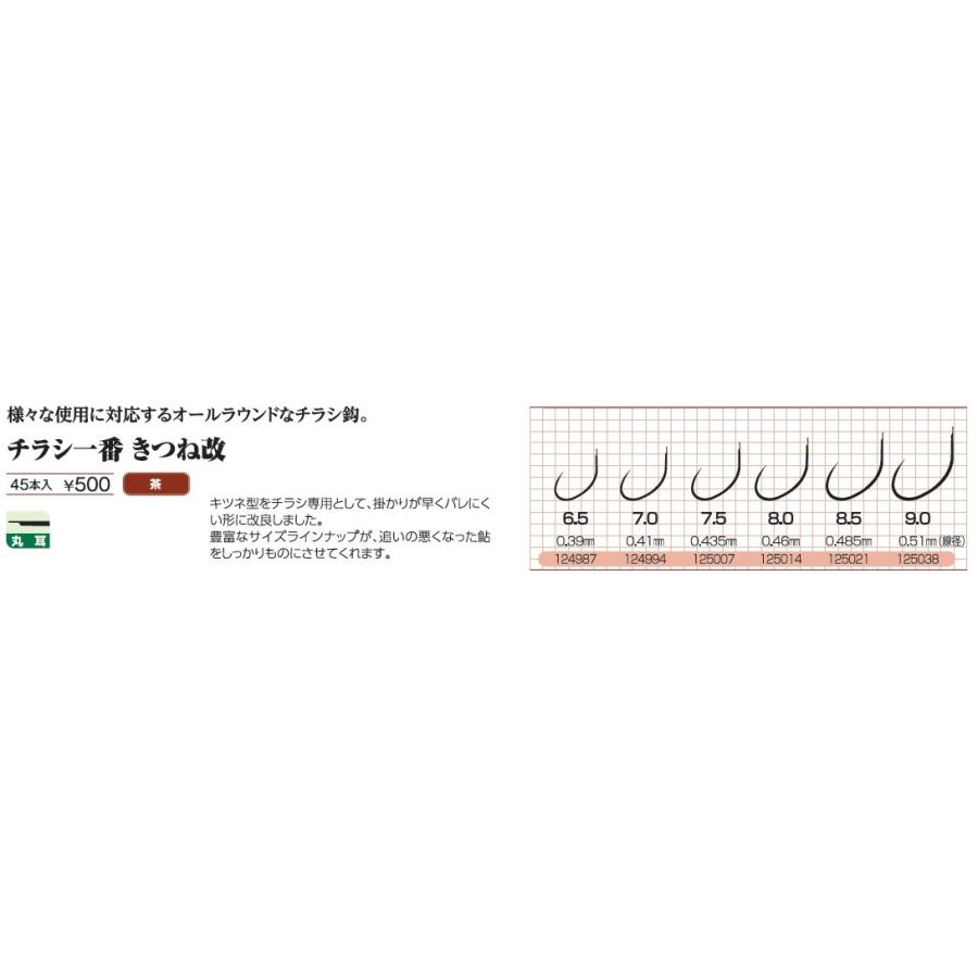 のん カツイチ(KATSUICHI) 友鈎 チラシ一番きつね改 茶 (号数 8.5) : 釣具の