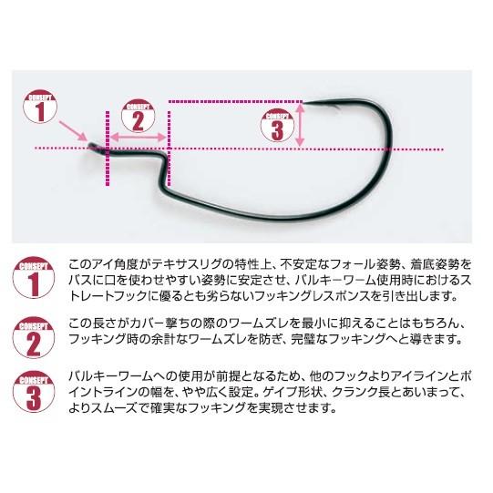 カツイチ(デコイ) ワームフック ディギンフック ワーム21 NSブラック