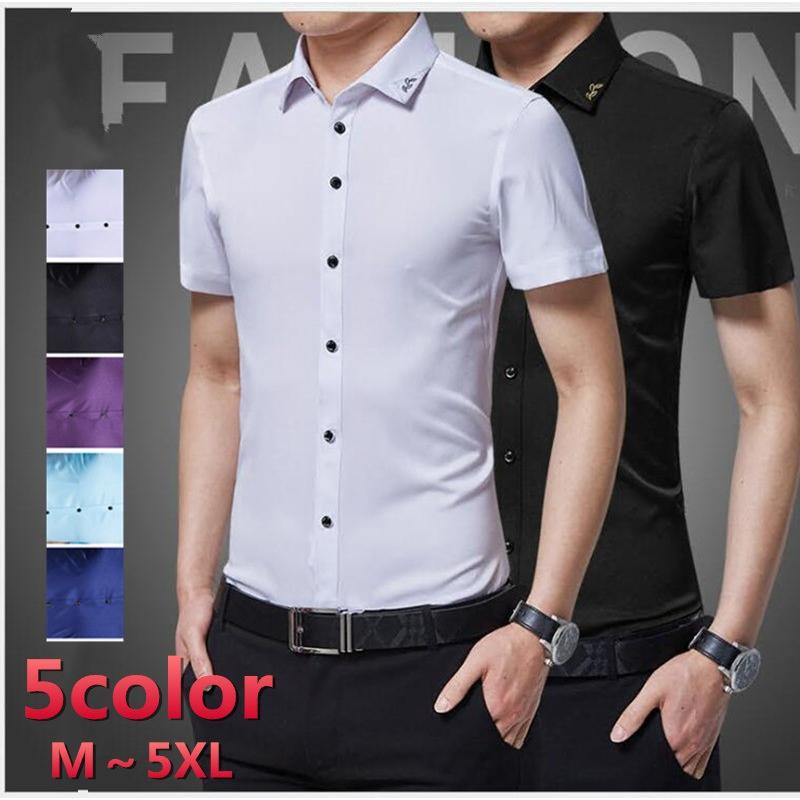 レギュラーカラー ワイシャツ カジュアルシャツ メンズ 力ッタウェイシャツ ビジネス 半袖シャツ 無地 スリム 白シャツ 大きいサイズ Fjdc 2701 安全shopping