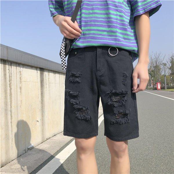 ショートパンツ メンズ デニムパンツ 黒パン ダメージ加工デニム ジーパン ジーンズ 短パン 12周年記念イベントが 送料無料 人気 ショーツ 春夏 おしゃれ ハーフパンツ