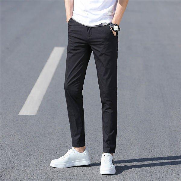 チノパンツ メンズ 紳士パンツ スラックス 黒パンツ ロング丈 ストレッチパンツ スリムパンツ スキニー 小尻 薄手 伸縮 春夏 送料無料 Rakuten