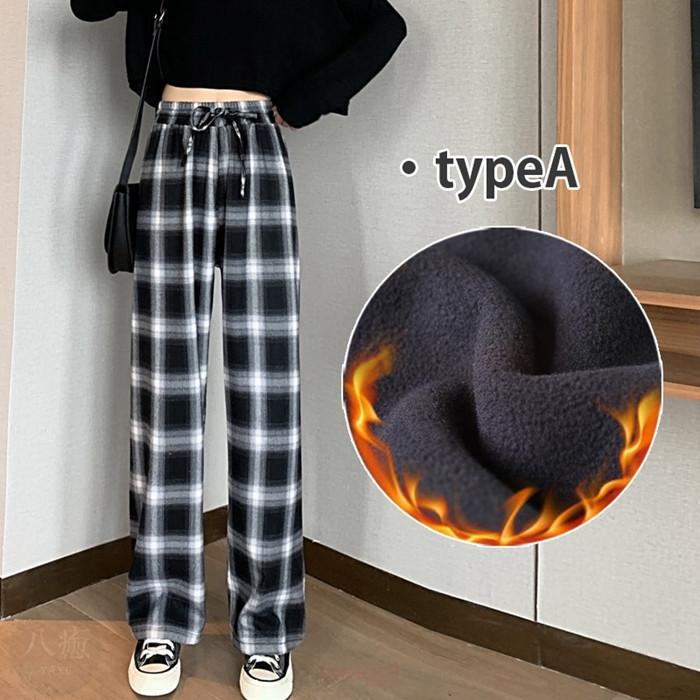 チェックパンツ ワイドパンツ 裏起毛 レディース 秋冬 コーデ 冬 ボトムス ドロストパンツ ウエストゴム イージーパンツ ゆったり おしゃれ 柄 新作 代引不可 素晴らしい