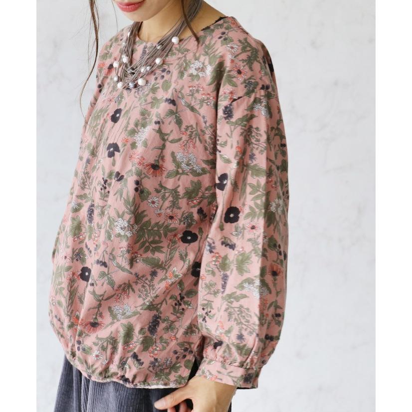 トップス オシャレ 長袖 ピンク 花柄 柄 チュニック カットソー シャツ ブラウス 長袖シャツ 長袖ブラウス 花柄シャツ 花柄ブラウス 上品 シック B024ko Sanpo 通販 Yahoo ショッピング