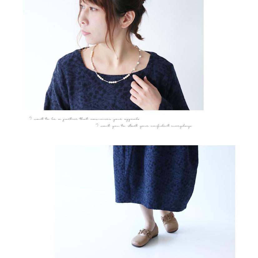ナチュラルな華やかさを集めて ワンピース カジュアル 上品 ネイビー 刺繍 綿 長袖 ゆったり 紺 ロング 模様 シック チュニック B Sanpo 通販 Yahoo ショッピング