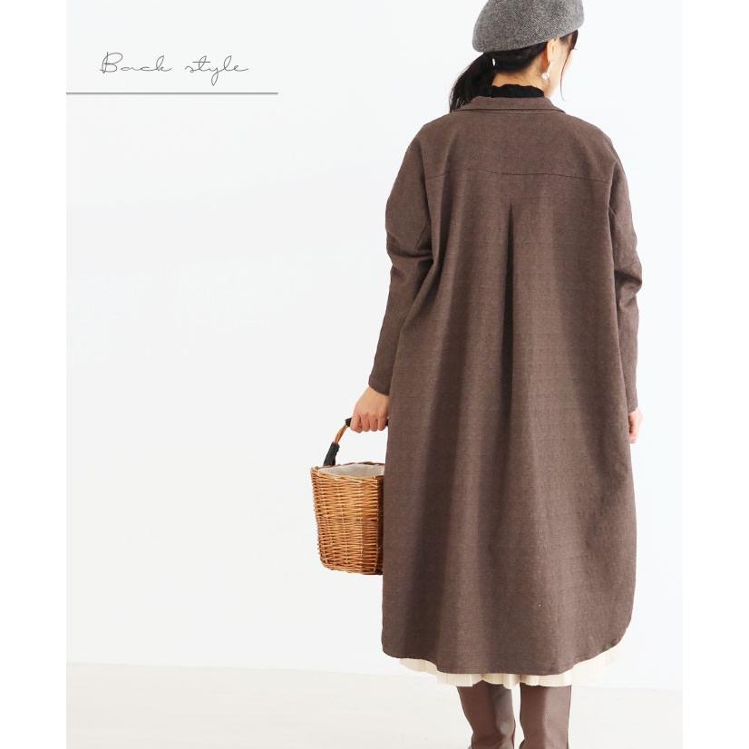 小さな開襟と織り生地ワンピース カジュアル ナチュラル ワンピース ブラウン ロング丈 シンプル 羽織り アウター カーディガン 茶色 ゆったり B Sanpo 通販 Yahoo ショッピング