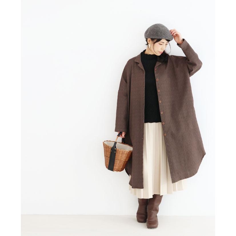 小さな開襟と織り生地ワンピース カジュアル ナチュラル ワンピース ブラウン ロング丈 シンプル 羽織り アウター カーディガン 茶色 ゆったり B Sanpo 通販 Yahoo ショッピング