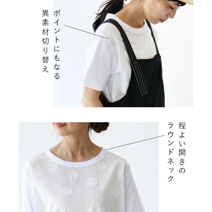 sanpo kuschel 水玉織りカットソー Tシャツ カジュアル sanpo kuschel 水玉織りカットソー Tシャツ カジュアル
