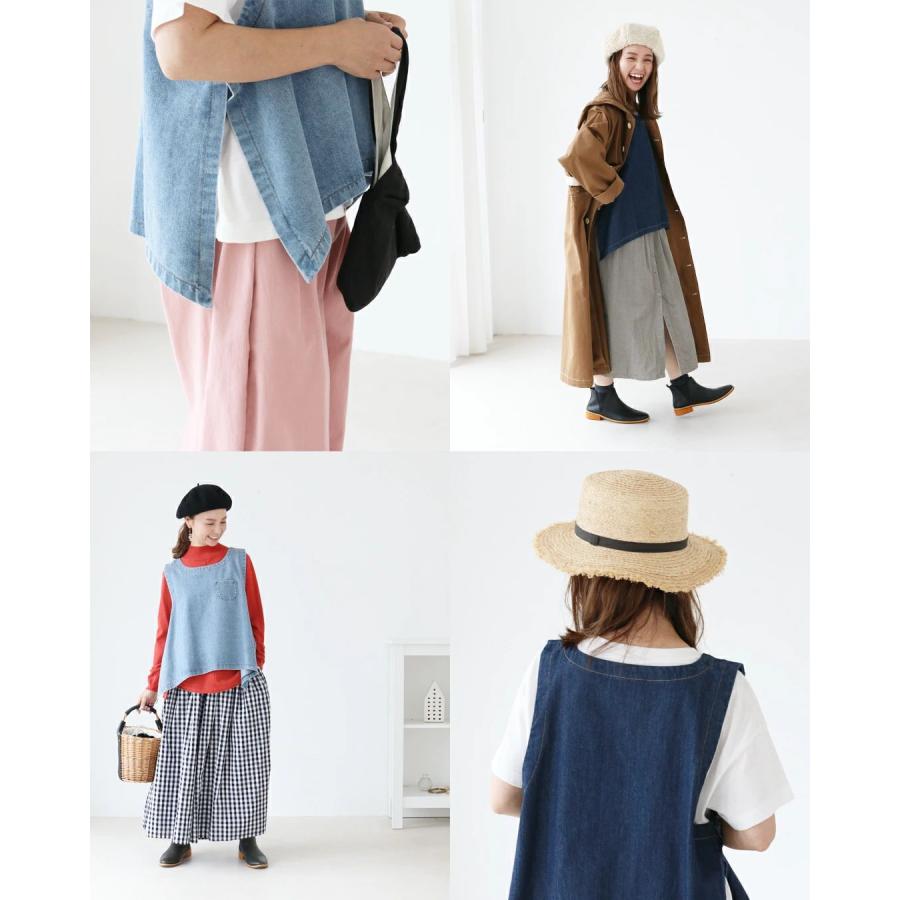 sanpo kuschel デニムベスト トップス カジュアル ナチュラル sanpo kuschel デニムベスト トップス カジュアル ナチュラル