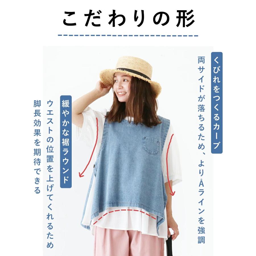 sanpo kuschel デニムベスト トップス カジュアル ナチュラル sanpo kuschel デニムベスト トップス カジュアル ナチュラル
