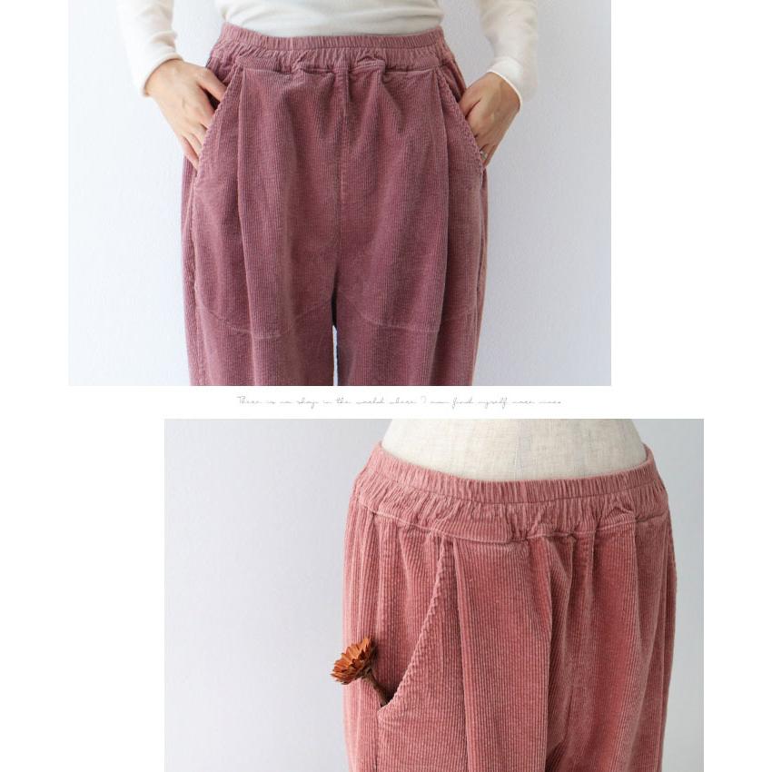 hooked vintage ピンク コーデュロイ ハイウエスト パンツ hooked