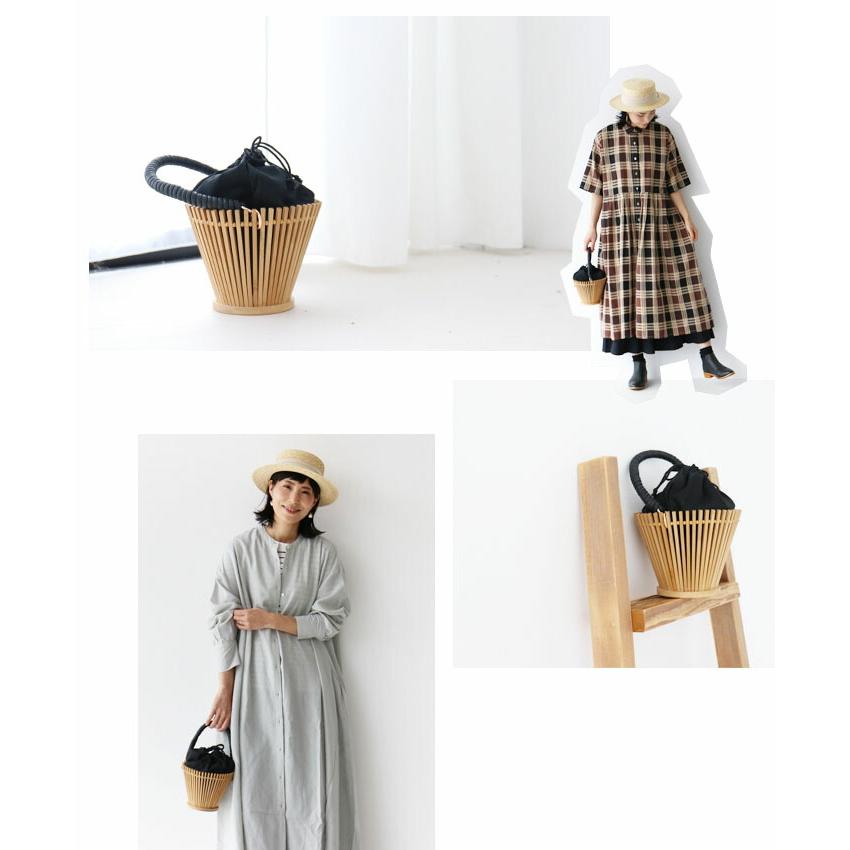 被りなしデザイン 竹かごバッグ sanpo レディース ファッション ナチュラル 籠 竹 かばん 黒｜sanpo-bienvenue｜12