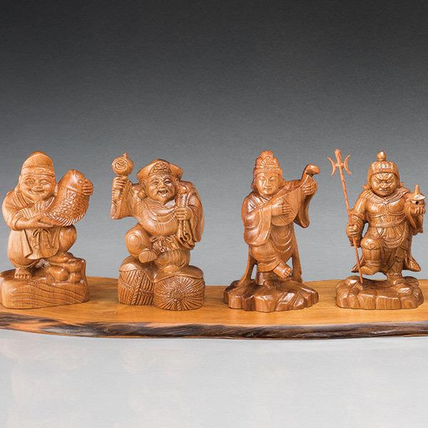 昭和レトロ福の神木彫り２体セット Amazon.co.jp: 木彫り 七福神 恵比寿様 大黒様 2体セット