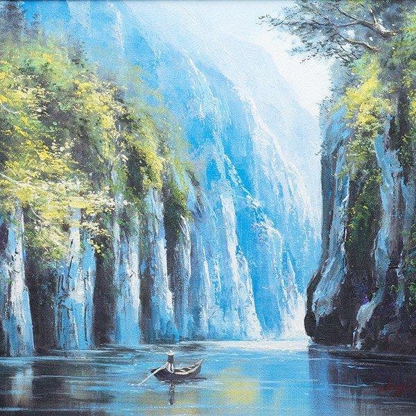 YO-1028 肉筆油彩画 瀞八丁〈F10号〉 - 鄭義方作、限定10点 - 絵画