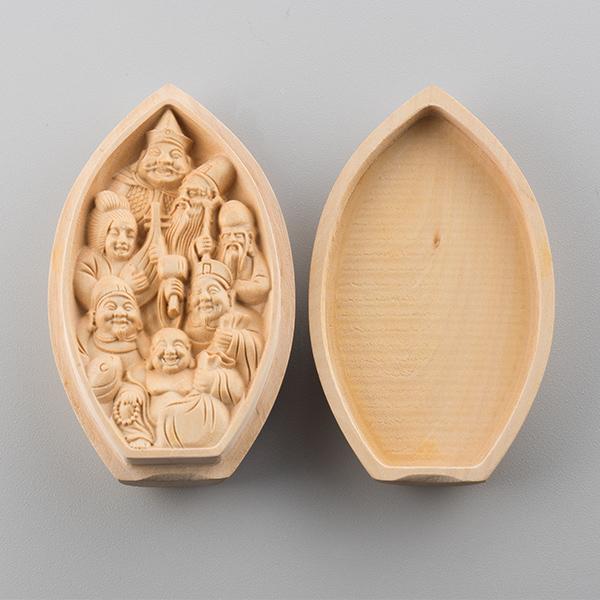 本黄楊 懐中御守吉祥七福神 - 宝船 3枚入り ちりめん細工館 KW-1258