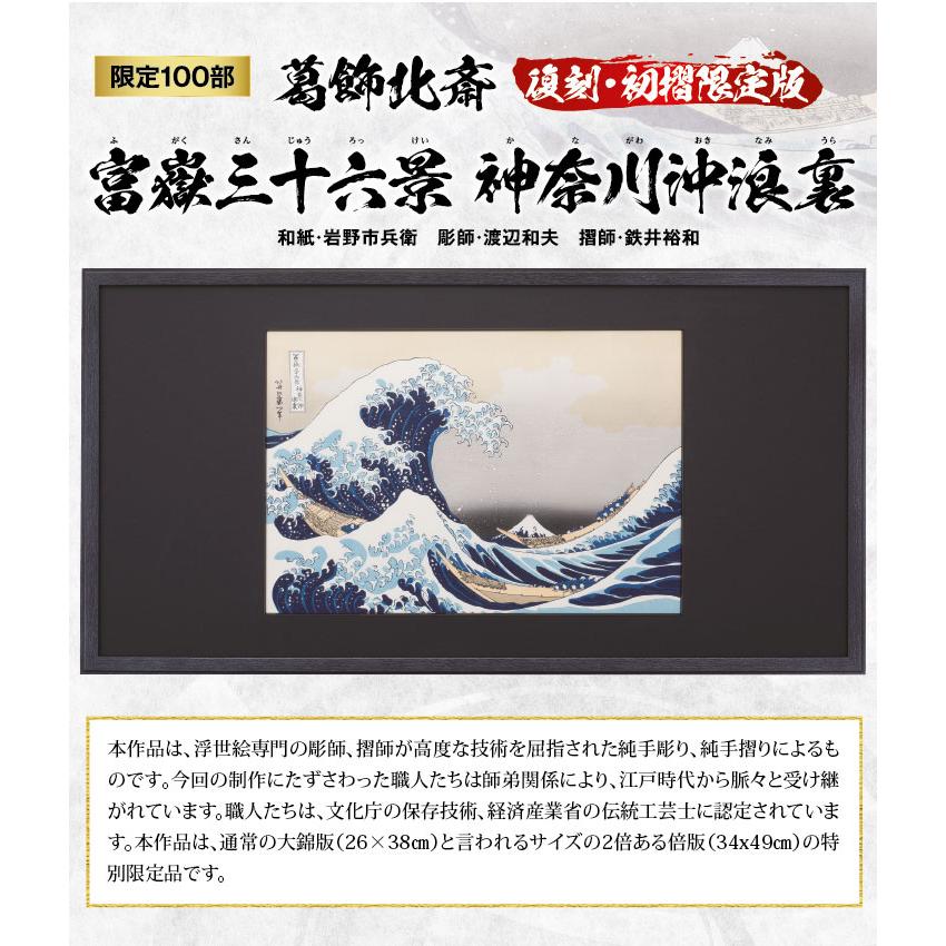 NK-1028 葛飾北斎「富嶽三十六景 神奈川沖浪裏」 初摺限定100部 NK-1028 葛飾北斎「富嶽三十六景 神奈川沖浪裏」 初摺限定100部