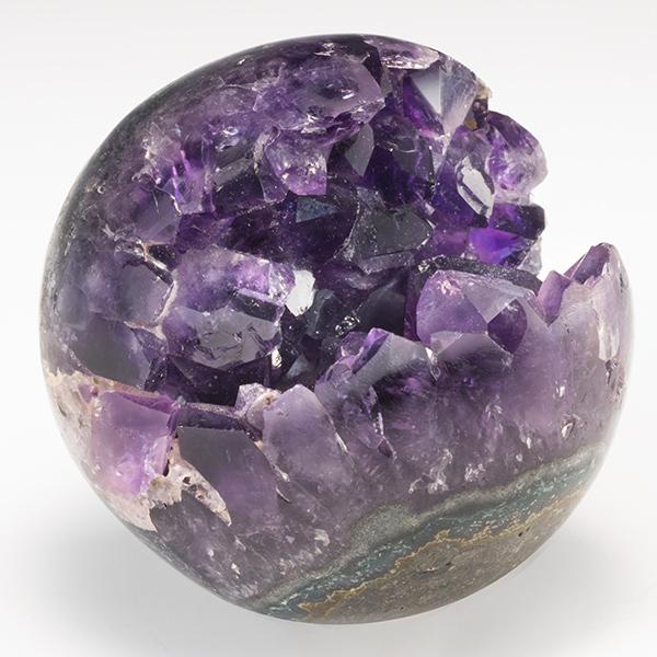 KY-1054 笑口アメジスト 鑑別書付き 径約5.5cm パワーストーン : 三宝