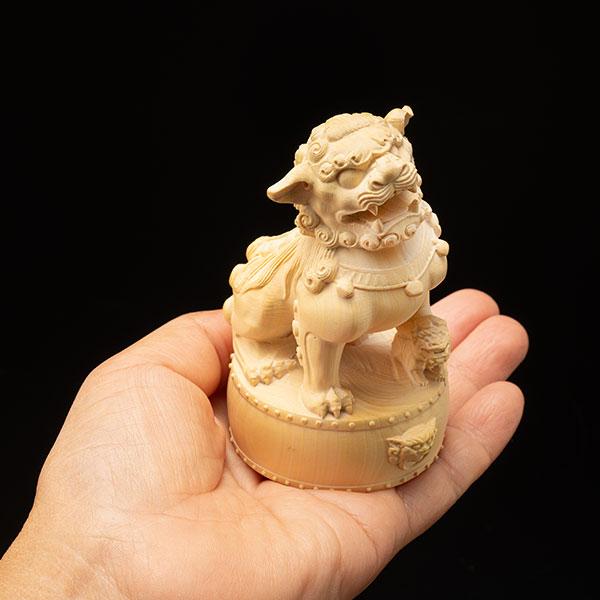 KW-1362 黄楊彫り 狛犬 〈一対〉 : 三宝堂Yahoo!店 - 通販 - Yahoo