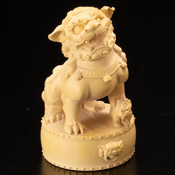 KW-1362 黄楊彫り 狛犬 〈一対〉 : 三宝堂Yahoo!店 - 通販 - Yahoo