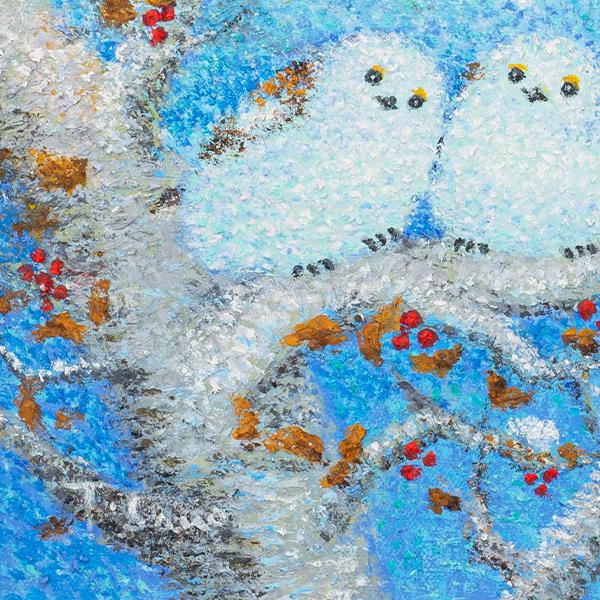 YO-1039 肉筆油絵 雪の妖精 シマエナガ団子 : 三宝堂Yahoo!店 - 通販