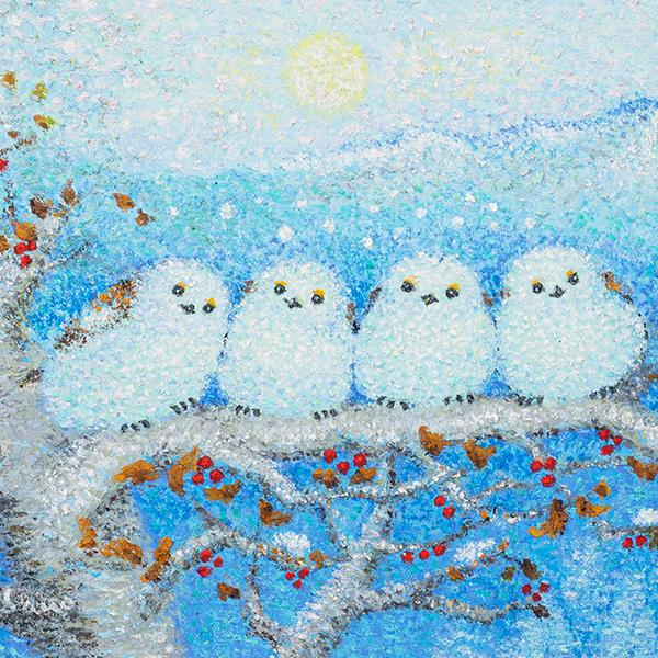 YO-1039 肉筆油絵 雪の妖精 シマエナガ団子 : 三宝堂Yahoo!店 - 通販